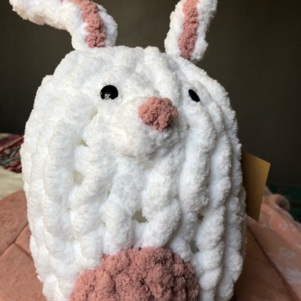 Handcrafted Rabbit pillow. 15 inches tall 8 inches wide. New